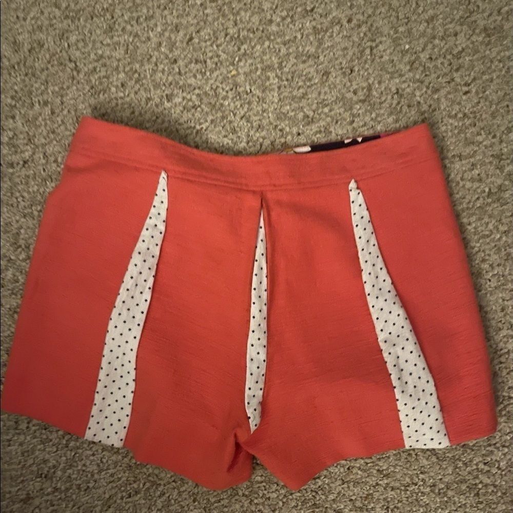 Trina Turk Coral-Peach High Waist Tailored Shorts - Picture 5 of 7